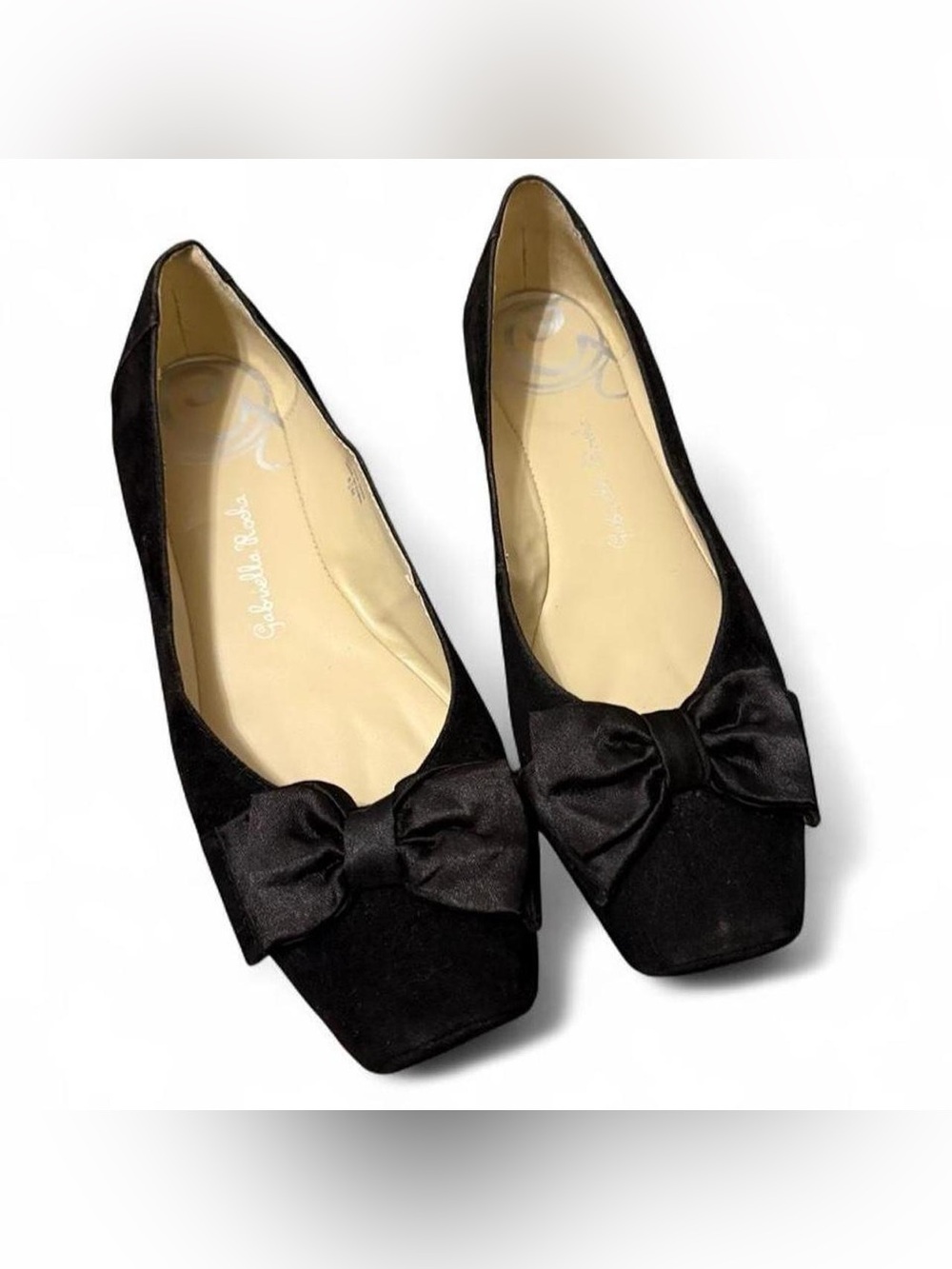 Gabriella Rocha Women’s Shoes Black Velvet Ballet Flats w Bow Size 8.5